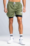 Spodenki męskie treningowe 2w1 khaki - Camp David