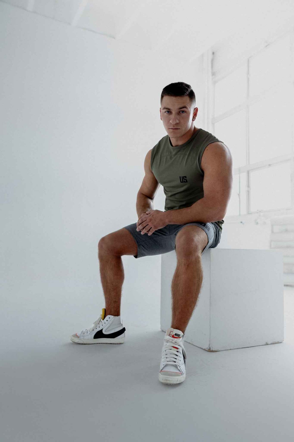 Zestaw męski tank top bezszwowy Denver/DNV + spodenki bawełniane - Portland