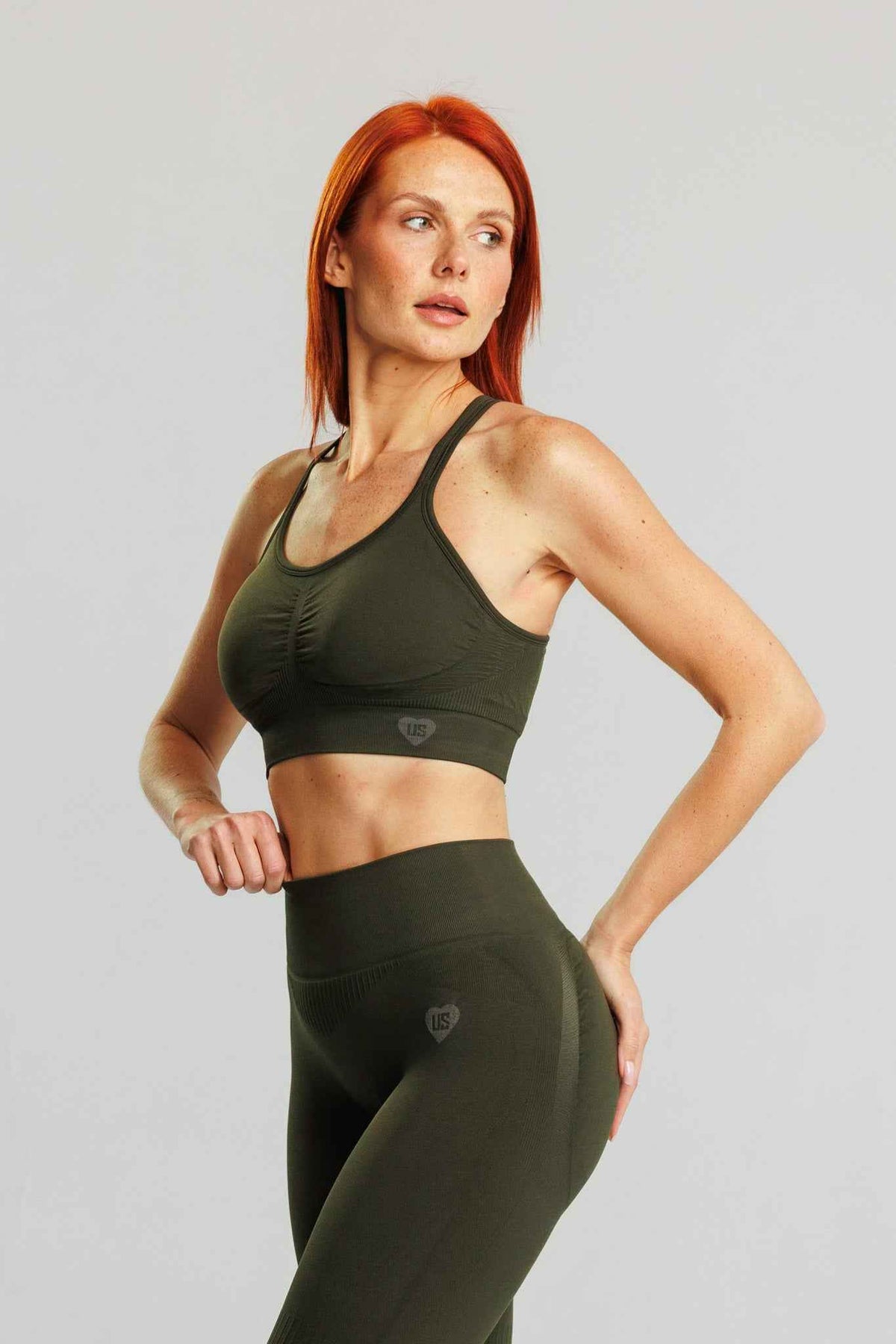 Legginsy bezszwowe PUSH UP PRO II military - Nevada