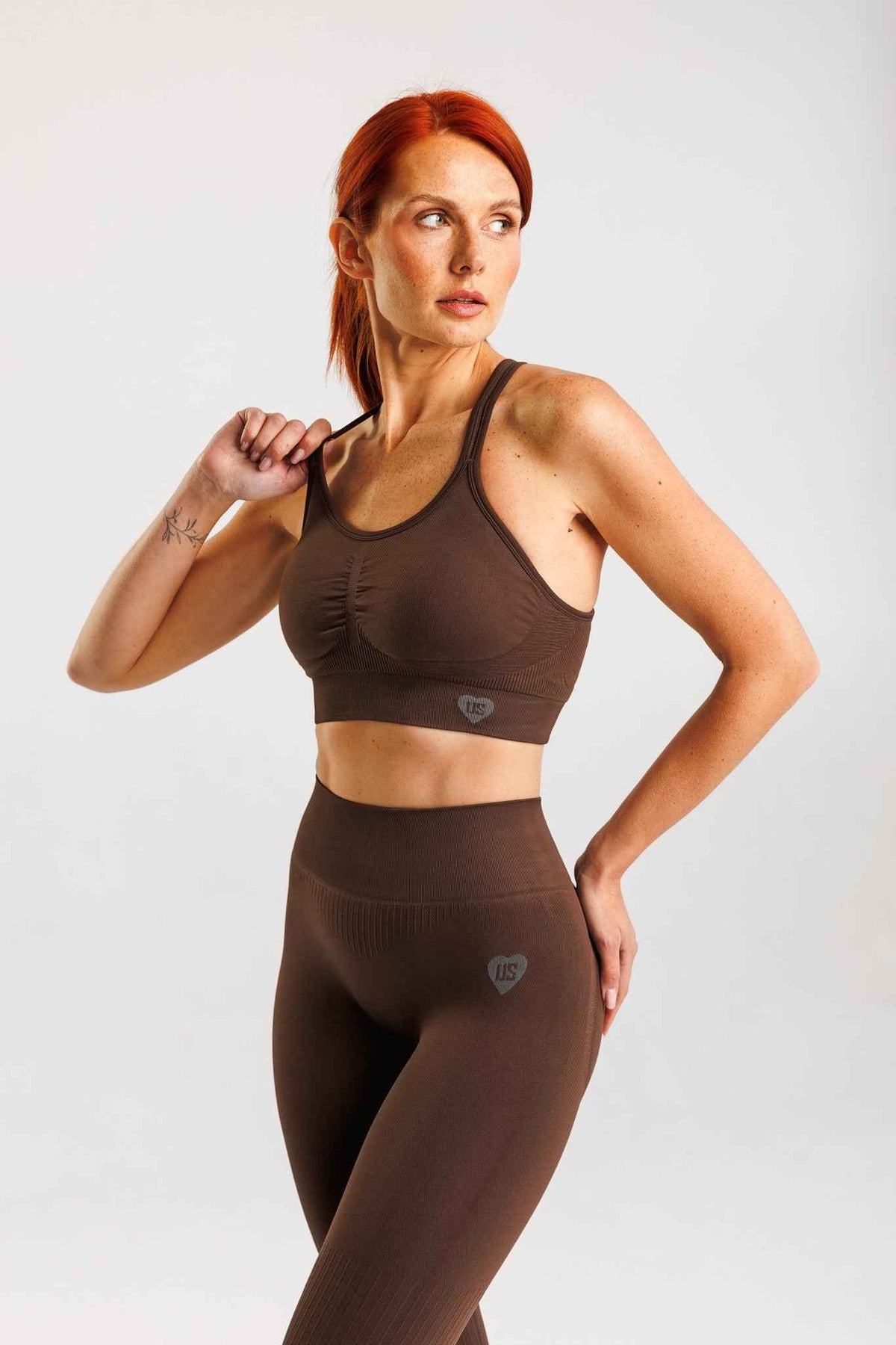 Legginsy bezszwowe PUSH UP PRO II espresso - Nevada