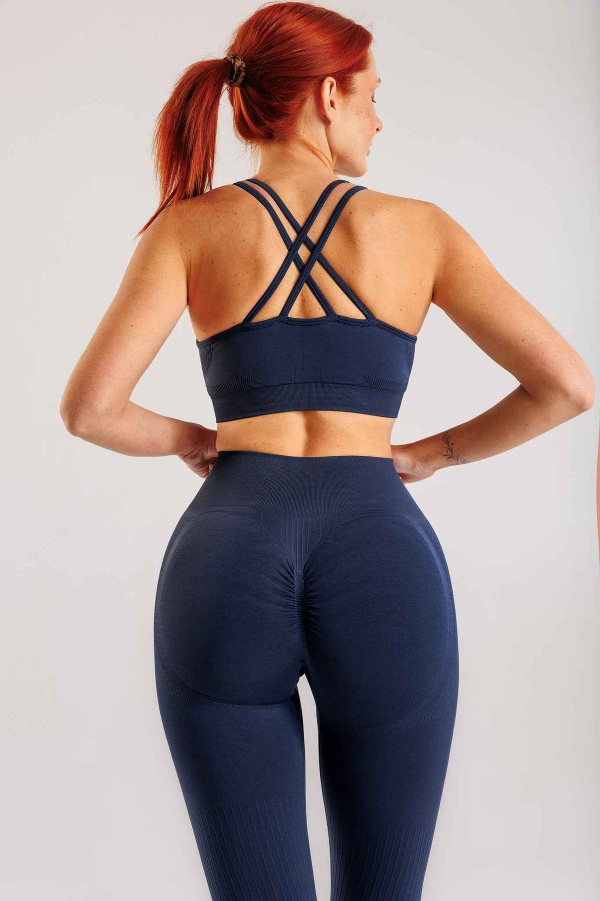 Legginsy bezszwowe PUSH UP PRO II granatowe - Nevada
