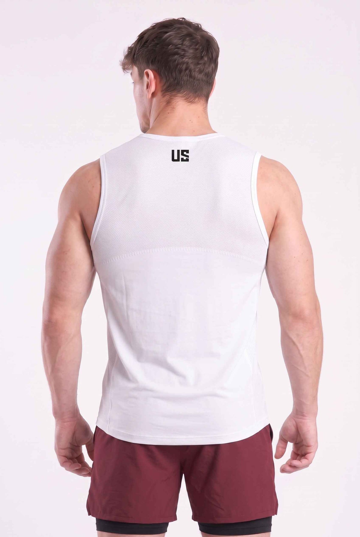 Tank Top męski bezszwowy techniczny biały - Denver