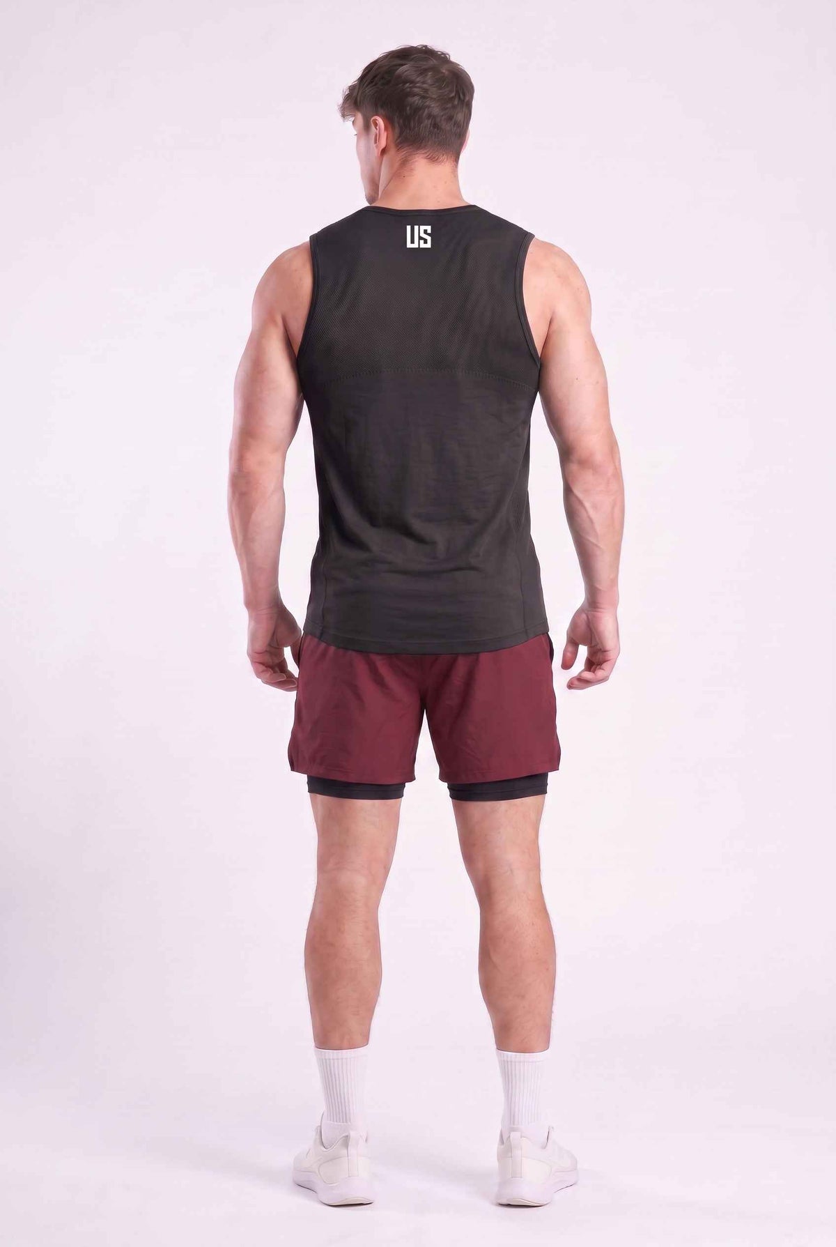 Tank Top męski bezszwowy techniczny czarny - Denver