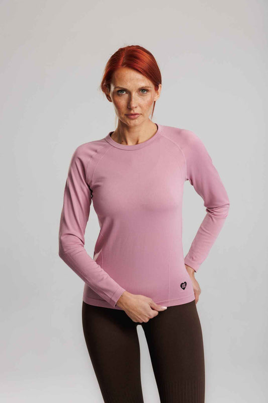 Longsleeve damski bezszwowy techniczny PRO dusty rose - Dakota