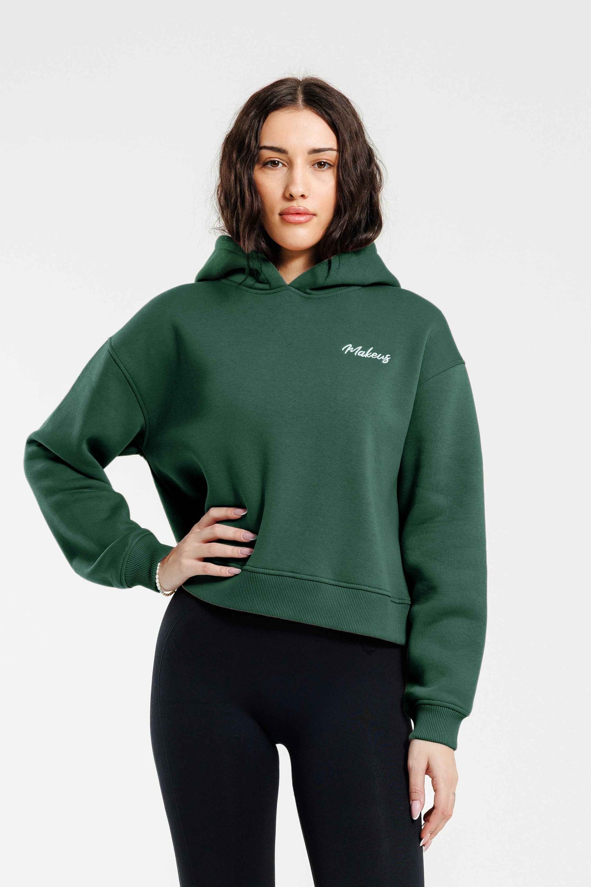 Damska bluza dresowa z kapturem zielona - Everly SOFT PRO