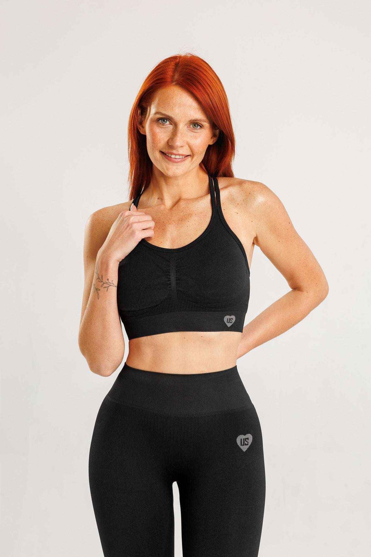 Zestaw bezszwowy PUSH UP PRO II top + legginsy czarny - Nevada