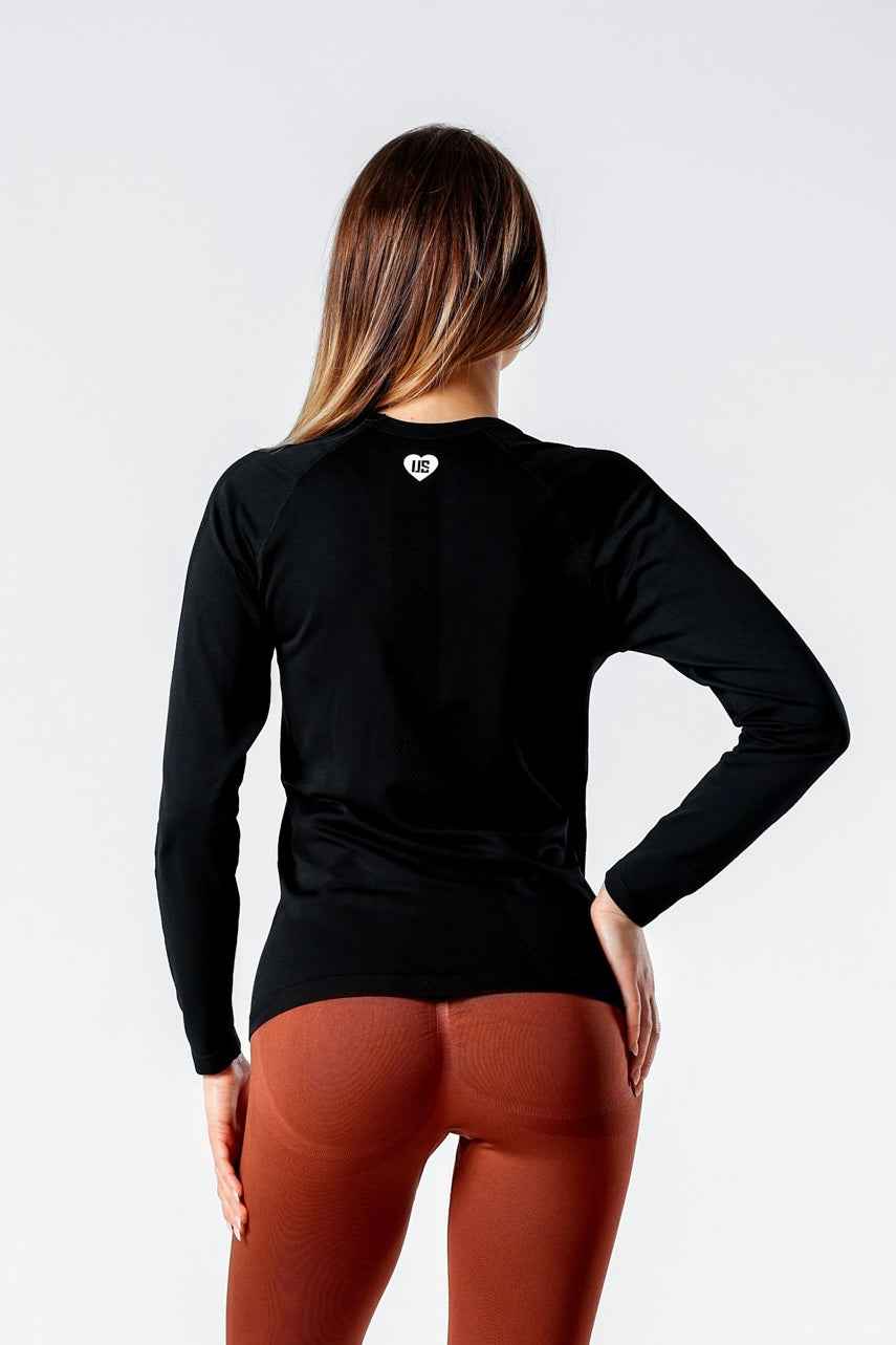Longsleeve damski bezszwowy techniczny PRO czarny - Dakota