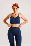 Zestaw bezszwowy PUSH UP PRO II top + legginsy granatowy - Nevada