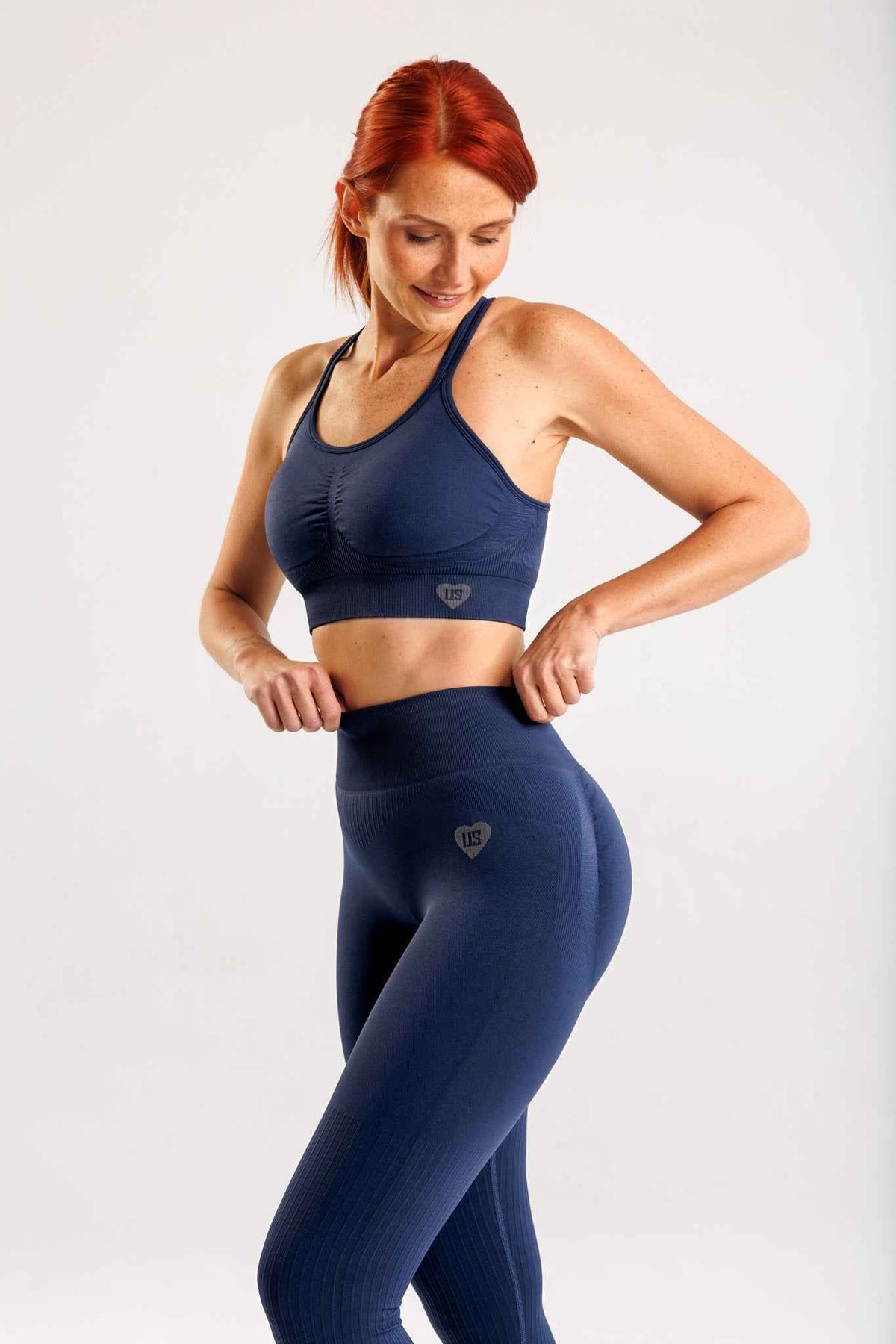 Legginsy bezszwowe PUSH UP PRO II granatowe - Nevada