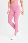 Legginsy bezszwowe prążkowane dusty rose - Sunset