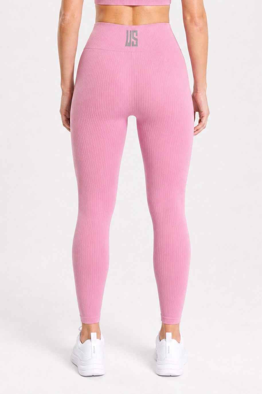 Legginsy bezszwowe prążkowane dusty rose - Sunset
