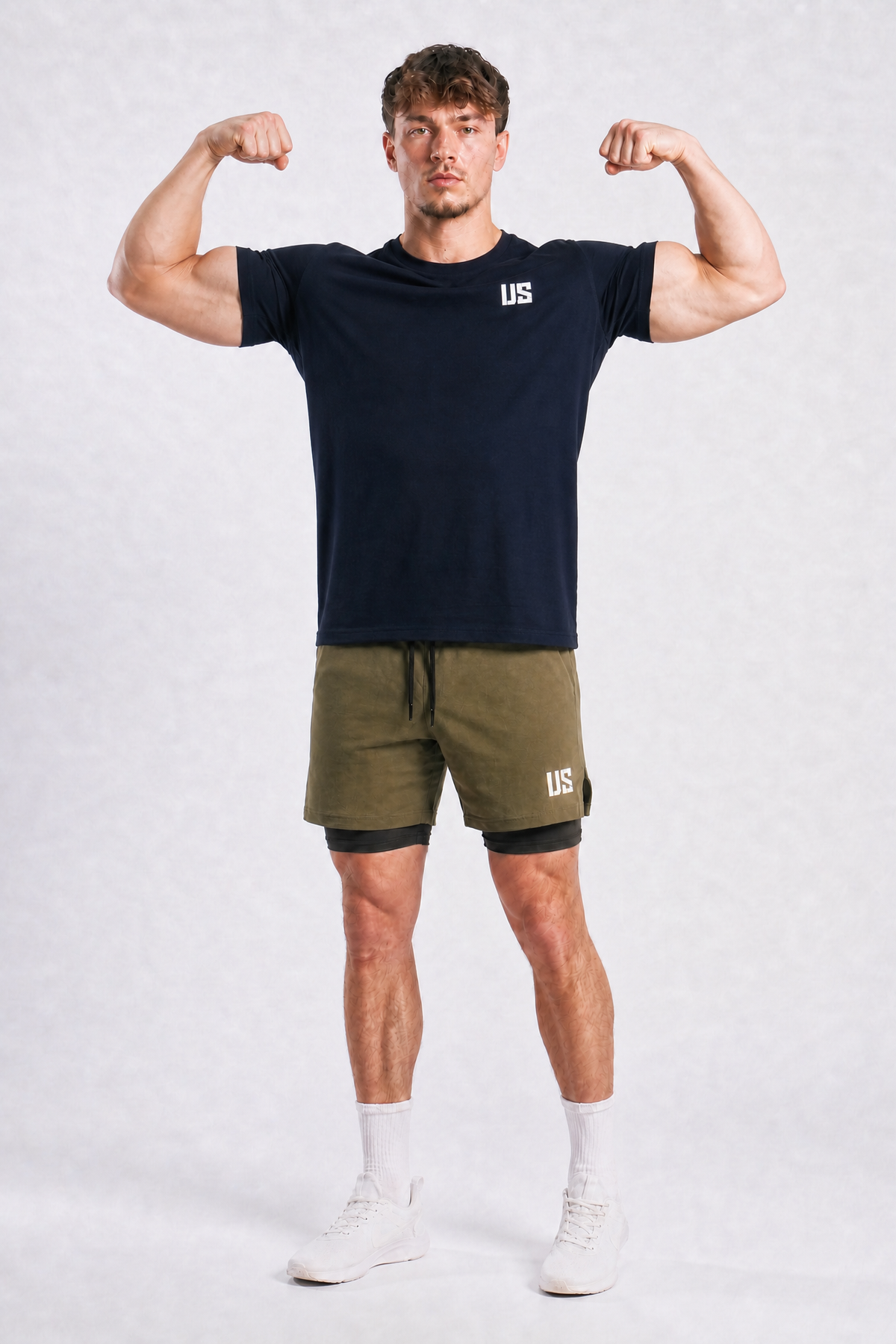T-shirt męski bezszwowy bawełniany granatowy - US Tampa