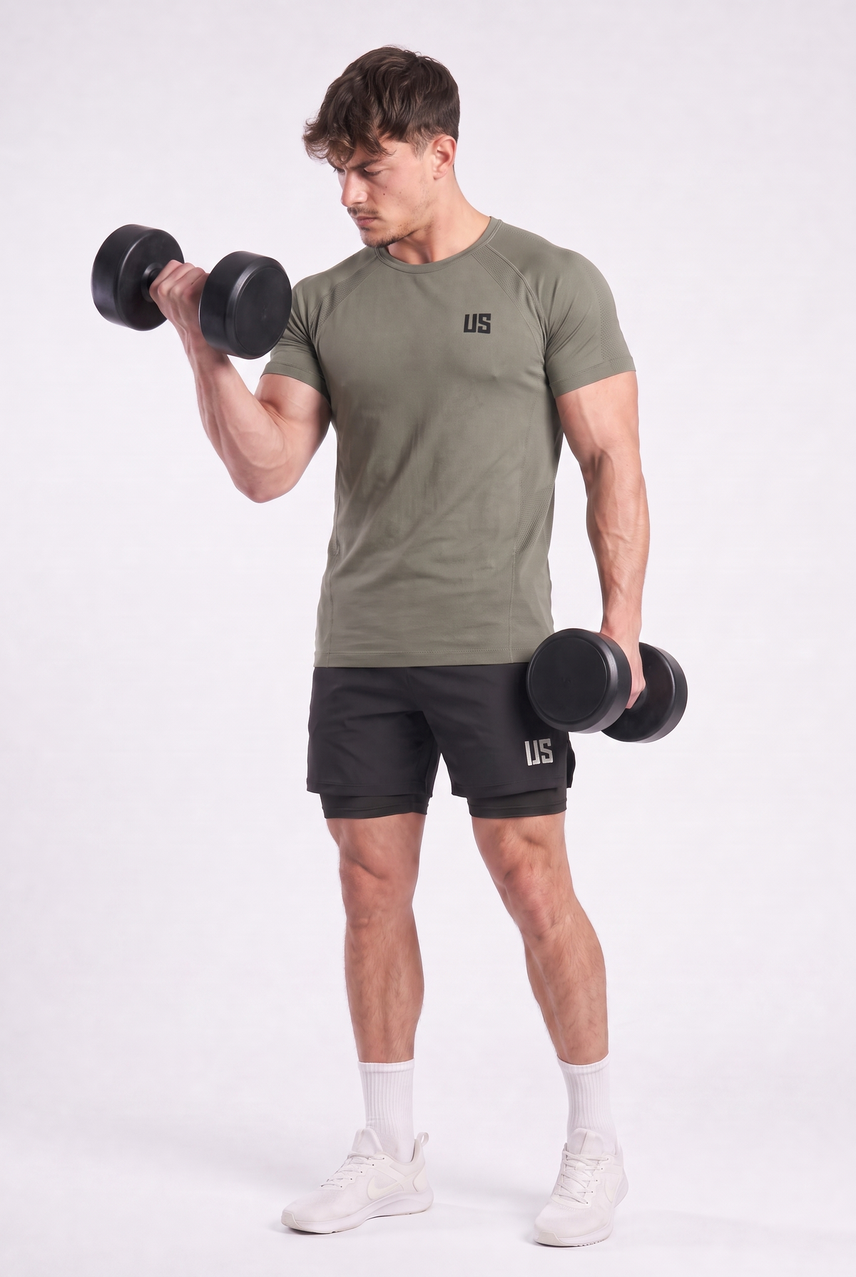 T-shirt męski bezszwowy techniczny PRO khaki - Colorado
