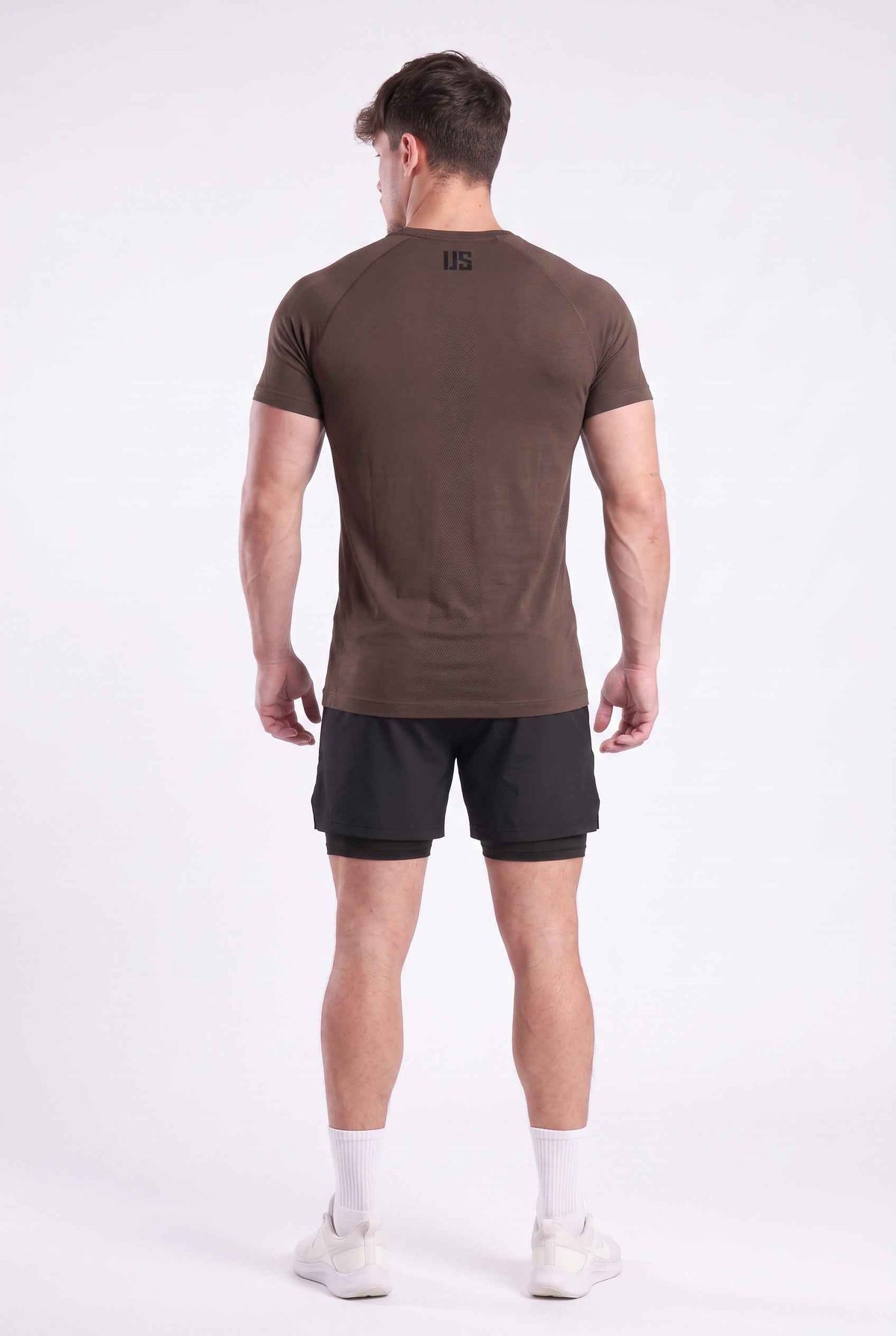 T-shirt męski bezszwowy techniczny PRO brązowy - Colorado
