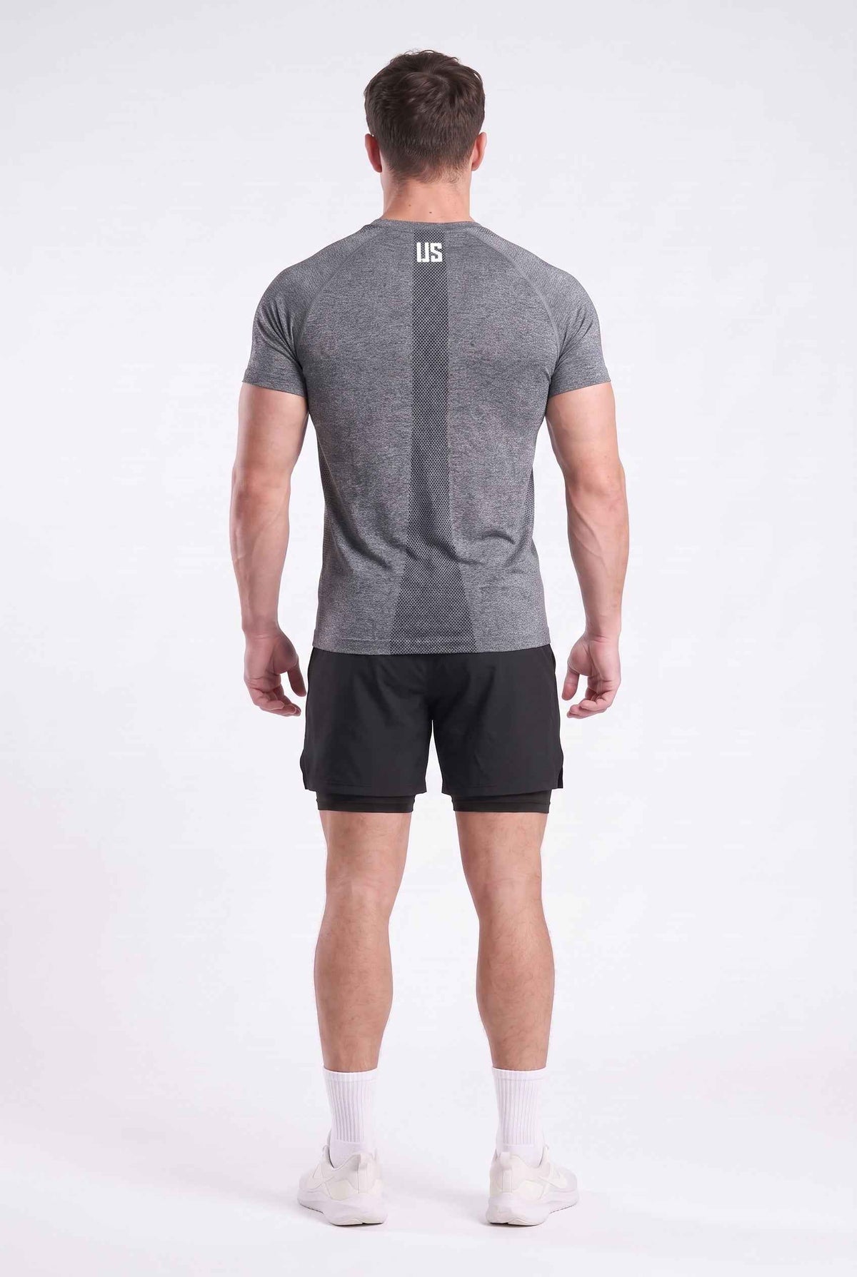 T-shirt męski bezszwowy techniczny PRO szary melanż - Colorado