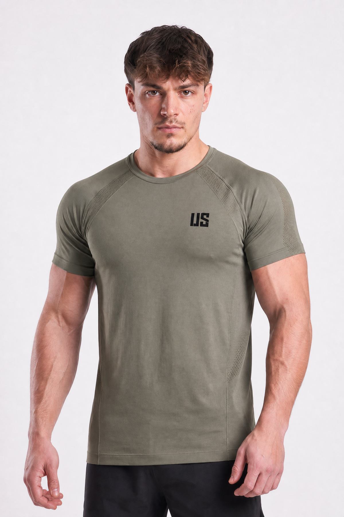 T-shirt męski bezszwowy techniczny PRO khaki - Colorado