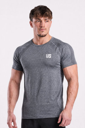 T-shirt męski bezszwowy techniczny PRO szary melanż - Colorado