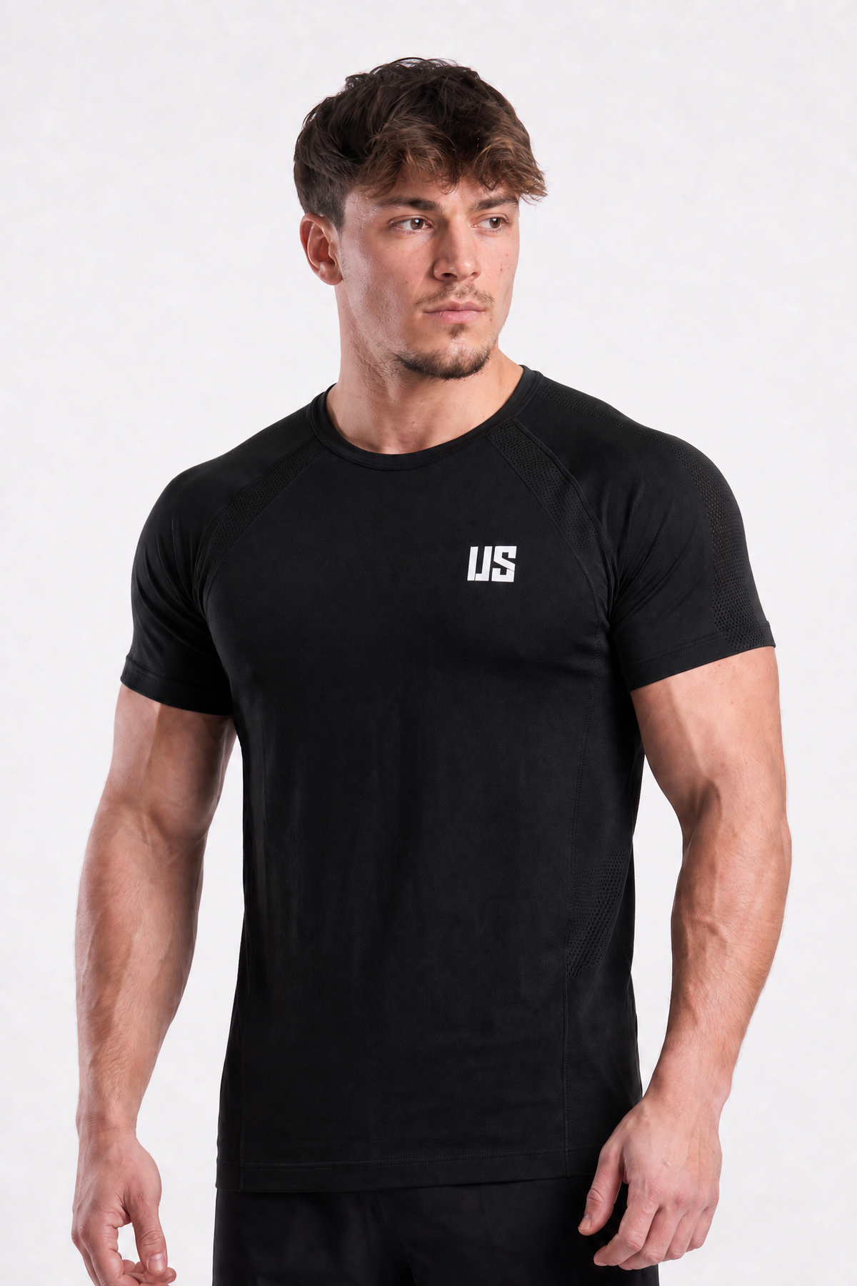 T-shirt męski bezszwowy techniczny czarny - Colorado