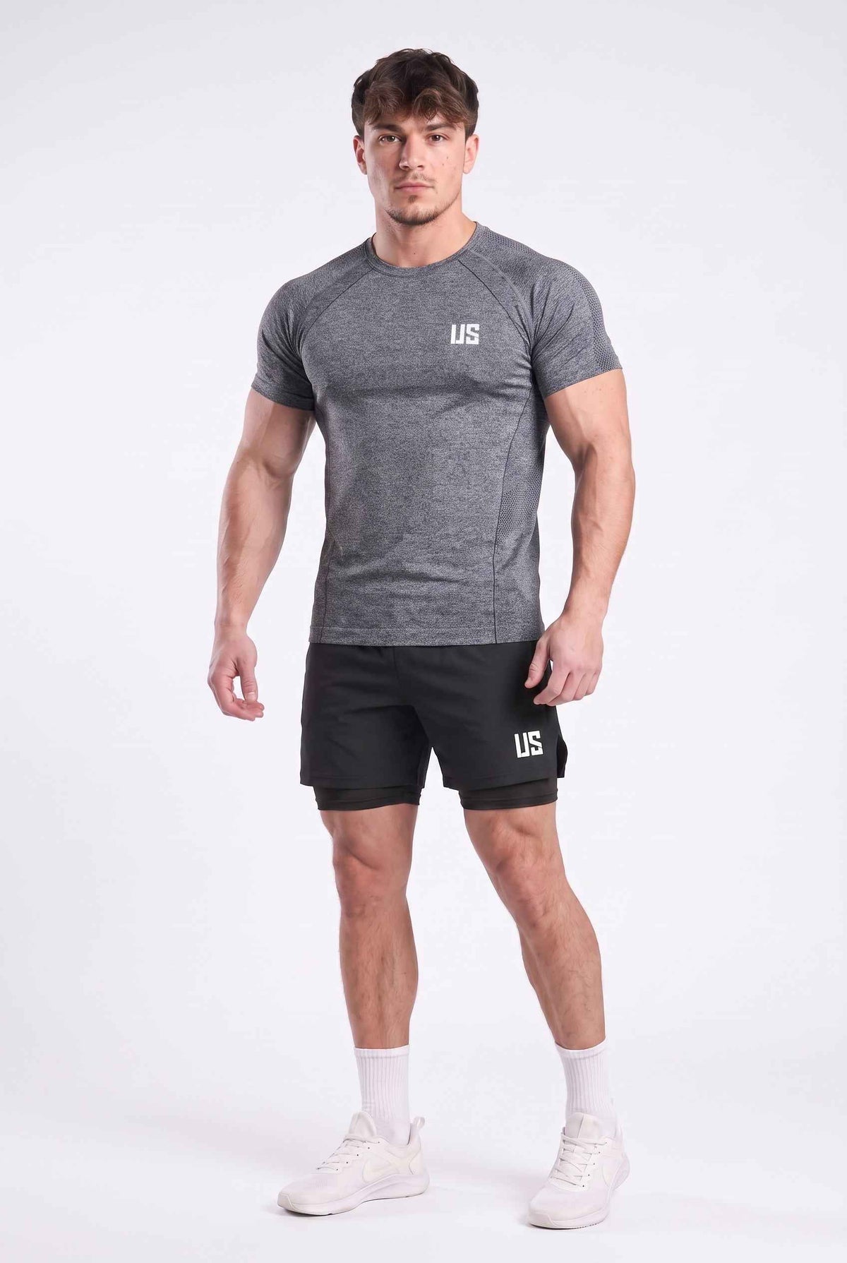 T-shirt męski bezszwowy techniczny PRO szary melanż - Colorado