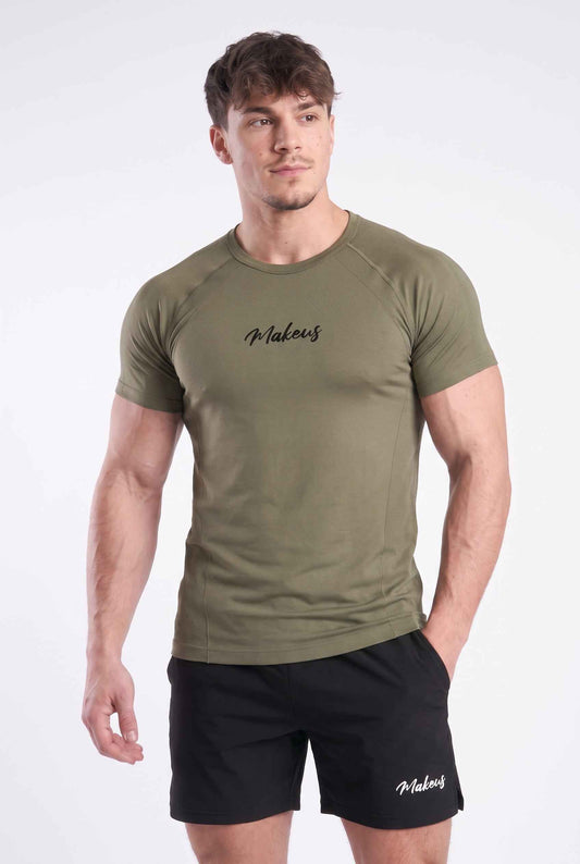 T-shirt męski bezszwowy techniczny PRO force green - Colorado III