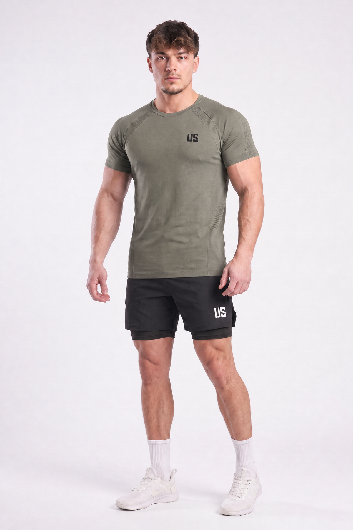 T-shirt męski bezszwowy techniczny PRO khaki - Colorado