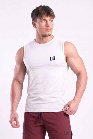 Tank Top męski bezszwowy techniczny biały - Denver