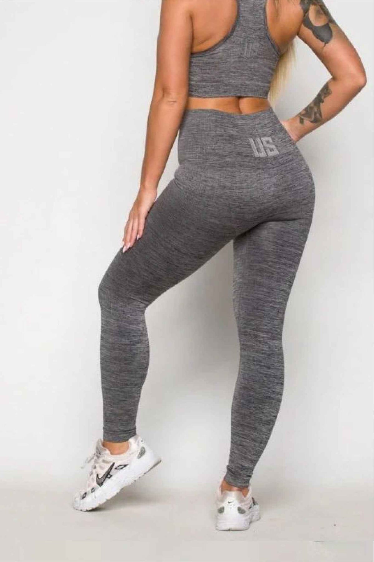 Legginsy bezszwowe kompresyjne ciemny melanż - Los Angeles