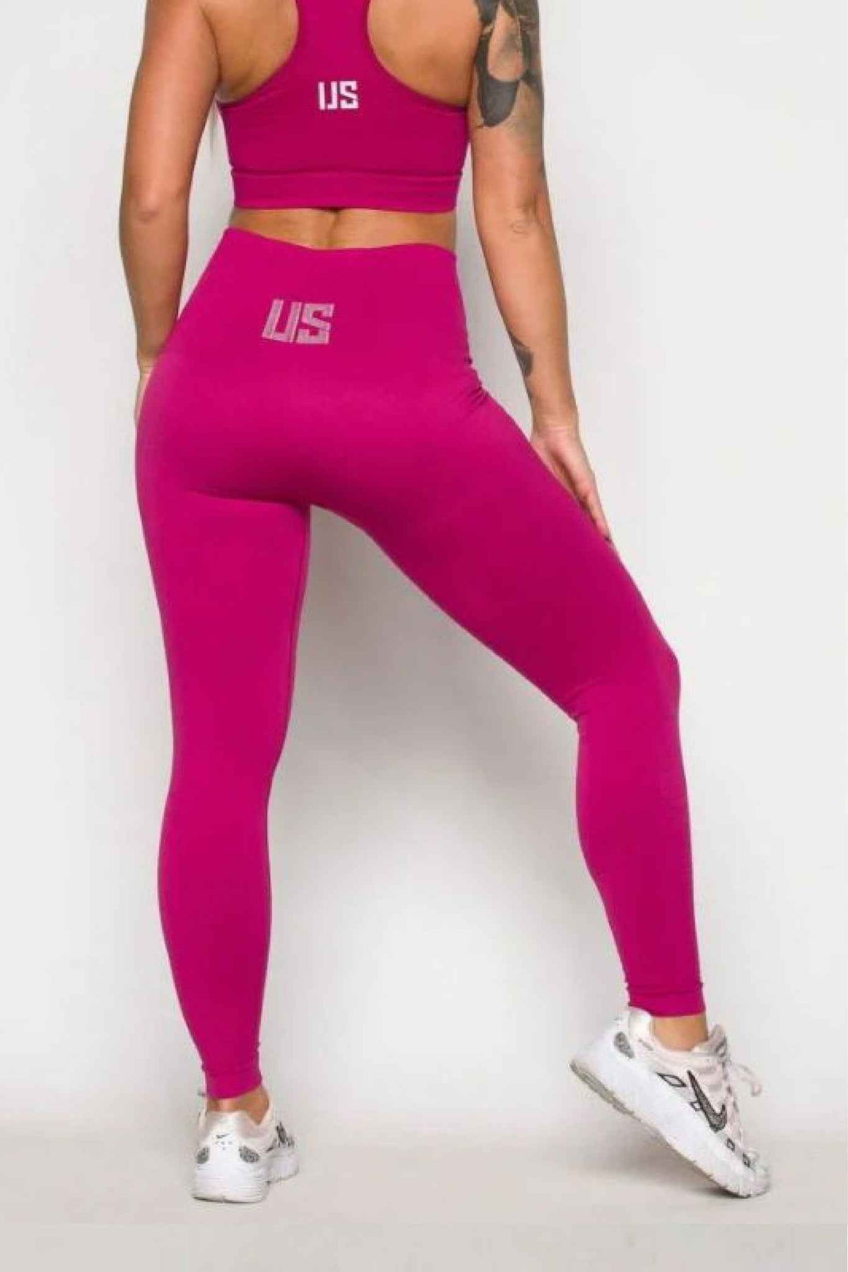 Legginsy bezszwowe kompresyjne fuksja - Los Angeles