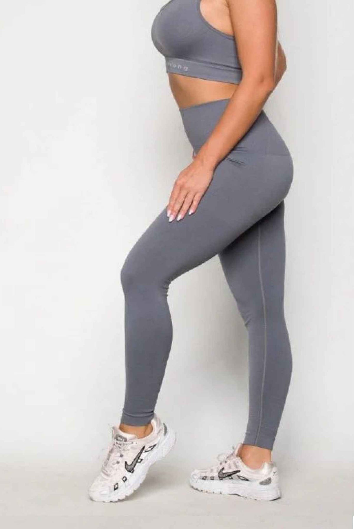 Legginsy bezszwowe kompresyjne szare - Los Angeles