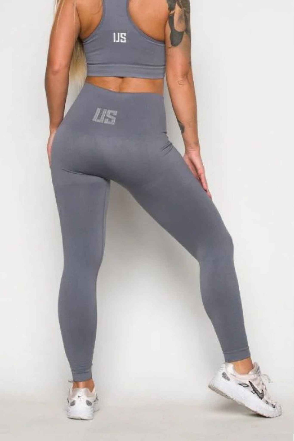 Legginsy bezszwowe kompresyjne szare - Los Angeles