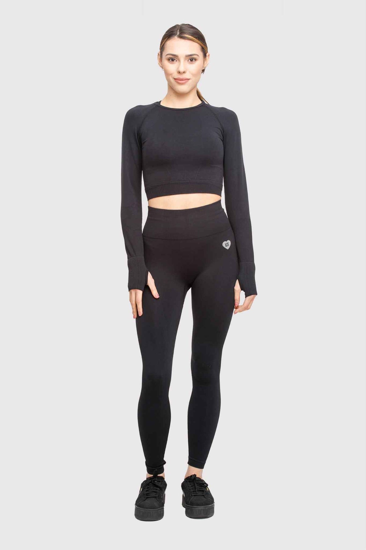 Rashguard damski bezszwowy sportowy czarny - Soho